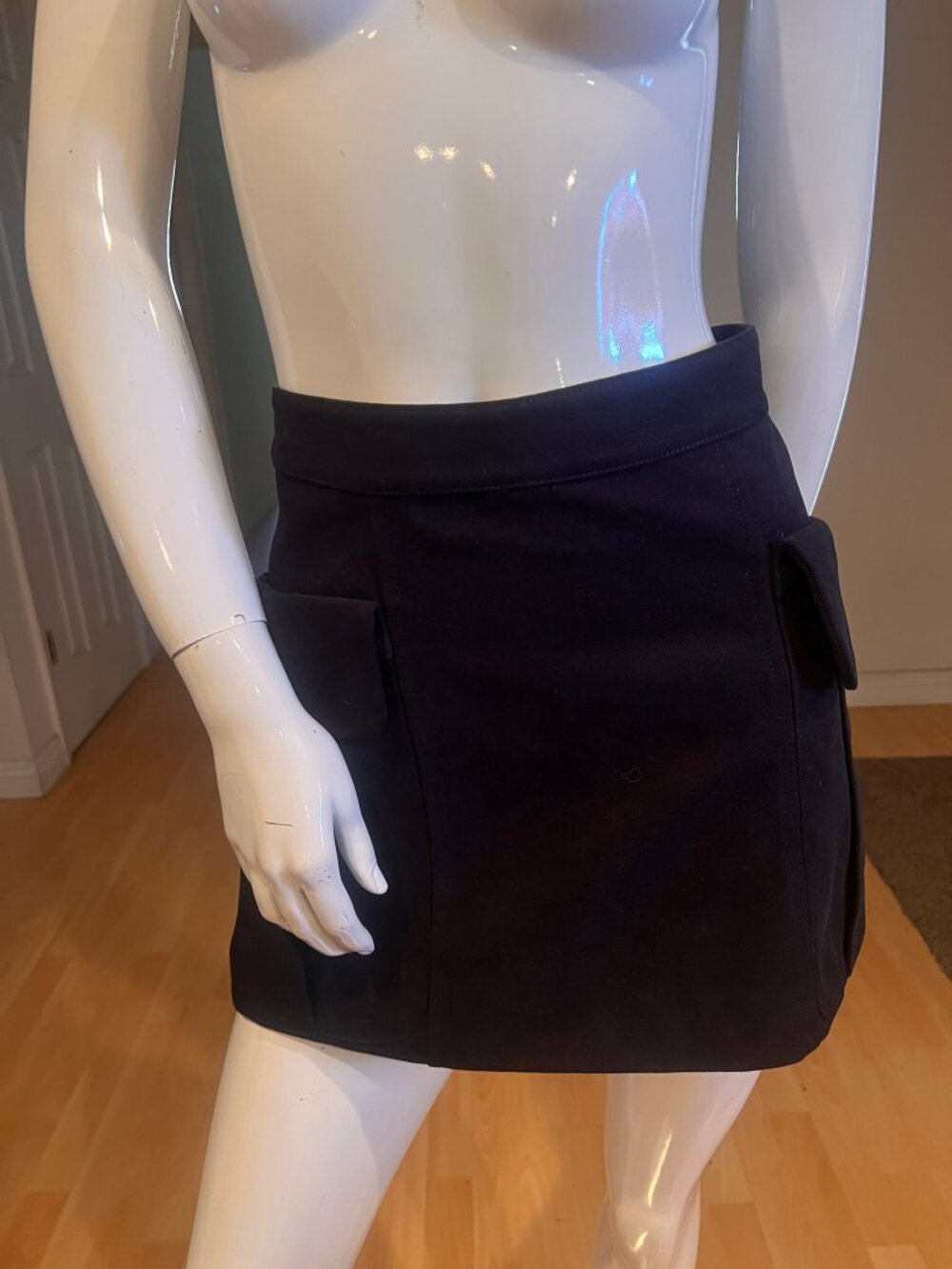 VINTAGE Y2K GIANFRANCO GF FERRE TWILL CARGO MINI SKIRT SIZE 26 / 2 US